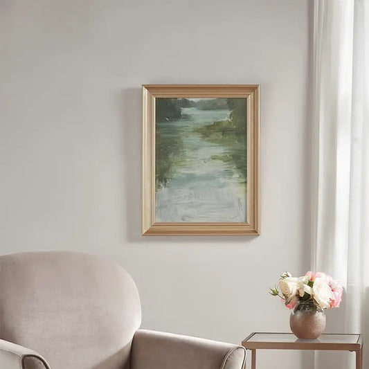 River Fields Framed Landscape Painting Wall Art