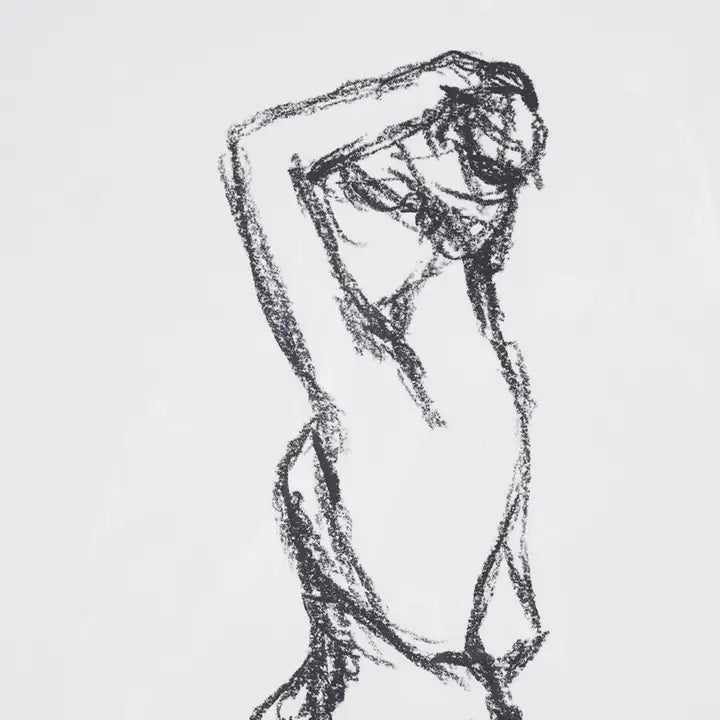 Feminine Figure Sketch Wall Decor Framed Art 2-PIece Set